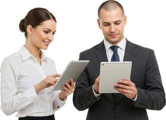 Two Professionals Engaged in Collaborative Digital Work