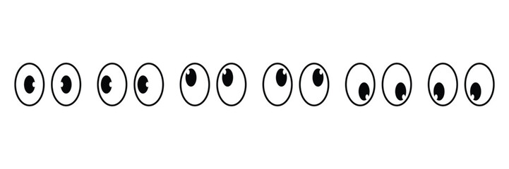 Set of cartoon eyes icon collection. Vector Illustration.