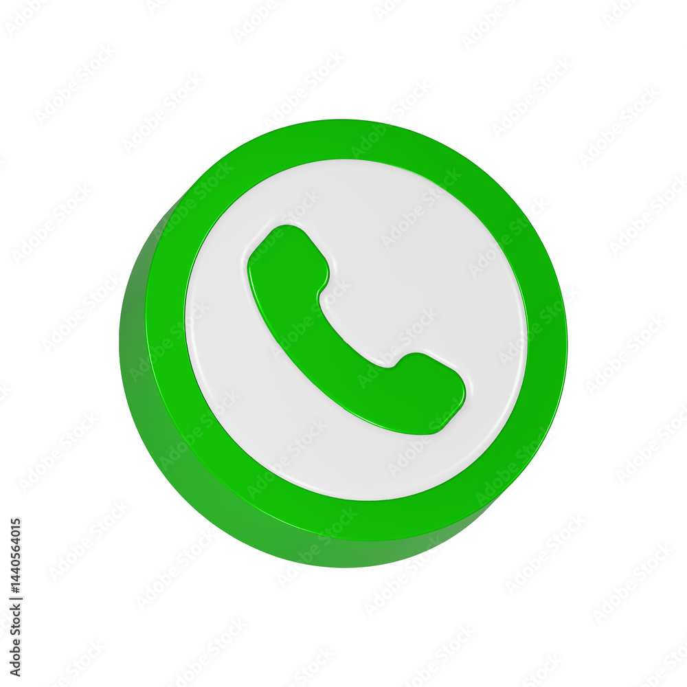 Poster phone call 3d rendering symbol app