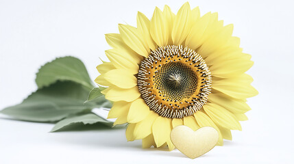 Obraz premium soft gold sunflower and paper