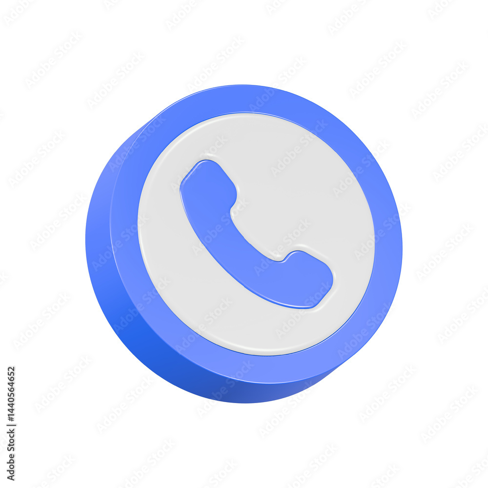 Poster phone call 3d rendering symbol app