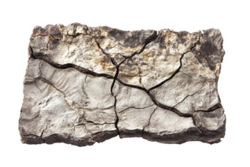 Dried Earth Texture, Cracked Ground . White background PNG