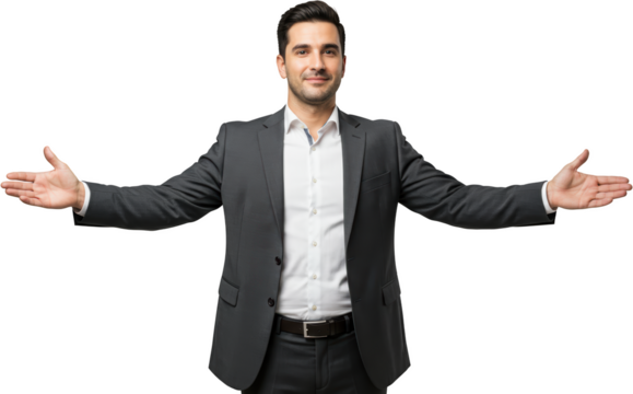 Welcoming Business Professional in Formal Attire