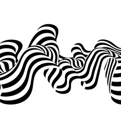 Abstract stripes black and white wave line background optical art. Vector illustration. Eps 10