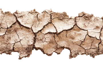 Cracked Earth: A Visual Representation of Drought . White background PNG