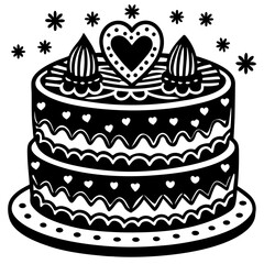 birthday cake vector illustration