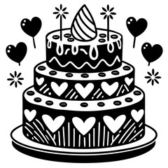 wedding cake vector illustration