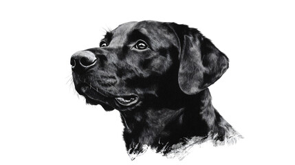 Professional Black Labrador Dog Isolated on White Background for Design Projects