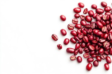 Freshly picked vibrant coffee cherries on pristine white background for coffee aficionados and culinary creators