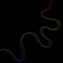Color Smoky abstract wave on a black background. Vector design element. If Template for advertisement, banner, brochure, screen saver. Eps 10