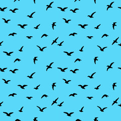 flock of birds seamless pattern 