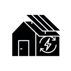 Energy efficiency black flat icon.