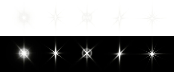 PNG white flash and light lens with starlight beam, sparkling shine and fantasy galaxy background, PNG magic twinkle shimmer with transparent cosmic effect for night celebration and event explosion.