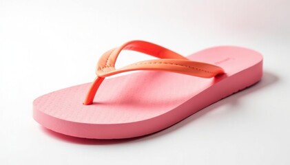 Close-up of a single flip-flop against a bright white backdrop, object, flip-flop