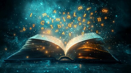 Open Book, Magic Letters, Dark Scene