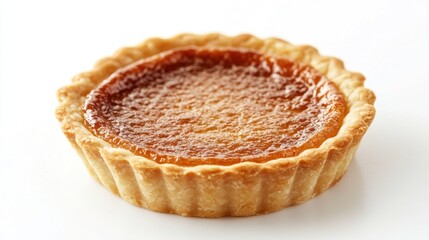 Classic golden-baked custard tart with a smooth caramelized surface and flaky crust
