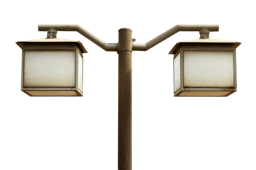 Twin street lantern isolated on transparent png background
