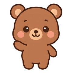 Fototapeta premium Whimsical Bear Illustration: An adorable cartoon bear, perfect for children's designs and playful projects, stands ready to brighten any creative endeavor.