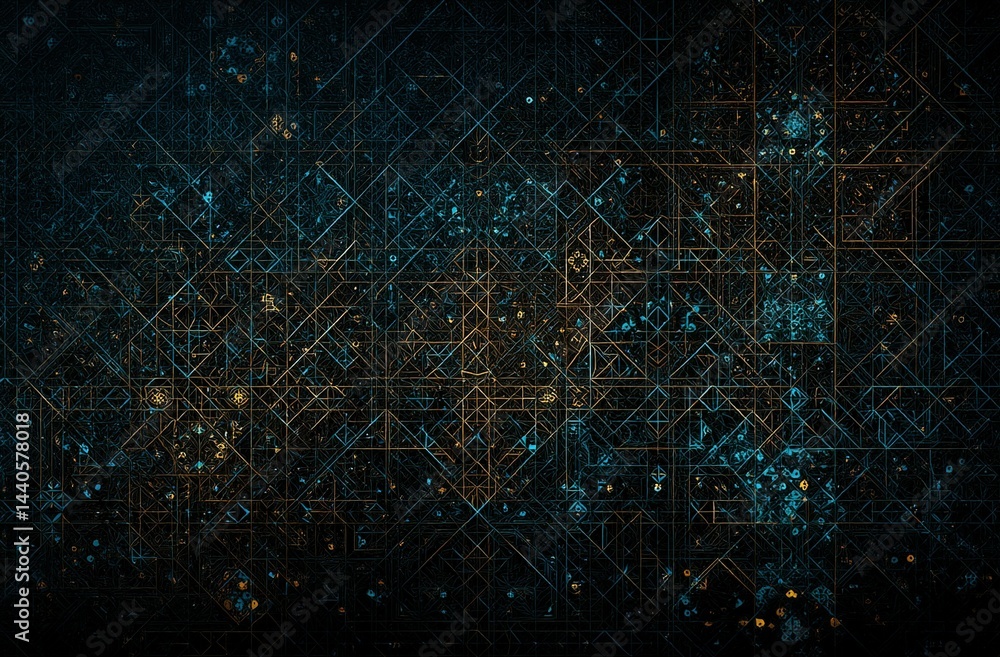 Poster abstract geometric patterns create a vivid visual experience with vibrant colors and intricate desig