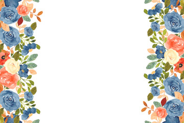 Watercolor flowers background vector for design.