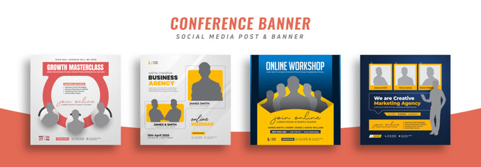 Digital Marketing Webinar | Virtual Conference Banner | Online Business Training | Social Media Post Design | Corporate Live Seminar | Coaching Promotion Template