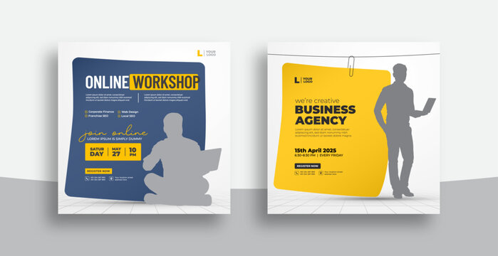 Digital Marketing Webinar | Virtual Conference Banner | Online Business Training | Social Media Post Design | Corporate Live Seminar | Coaching Promotion Template