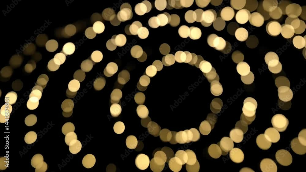 Poster bokeh circles shimmering in a dark background