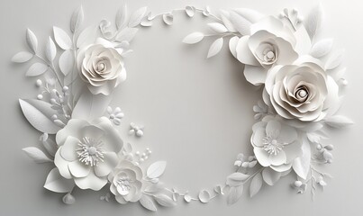 Elegant white paper flower wreath