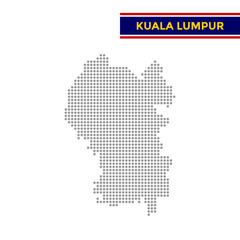 Obraz premium Dotted map of Kuala Lumpur in Malaysia