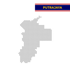 Fototapeta premium Dotted map of Putrajaya in Malaysia