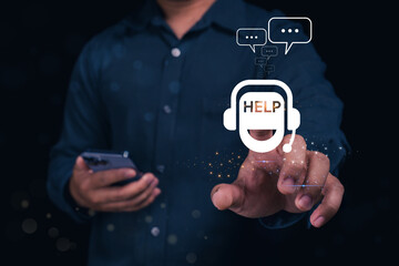 Customer support service interaction online digital help desk technology sector assistance concept