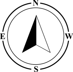 Compass, compass rose, navigation icon illustration, flat design