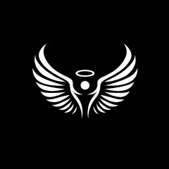 Black And White Vector illustration of Wings