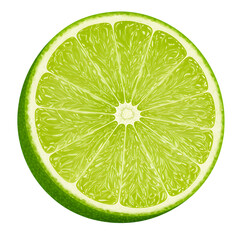 Sliced Lime &ndash; Juicy Green Citrus with Fresh Details Isolated on Transparent Background, lime, sliced, citrus, green, juicy, fruit, fresh, tropical, zest, vibrant, sour, tart, healthy, organic, vitamin