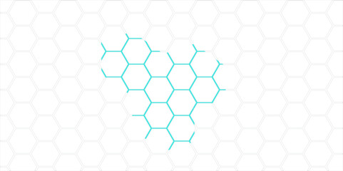 Abstract Blue Hexagonal Honeycomb Pattern with Geometric Shapes and 3D Texture