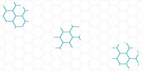 Blue Hexagonal Pattern Abstract Geometric Design