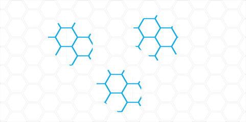 Blue Abstract Hexagonal Background with Geometric Design and Digital Texture