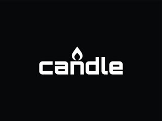 Minimal and professional candle wordmark logo design
