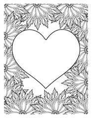 Love Flowers Adult Coloring Pages.