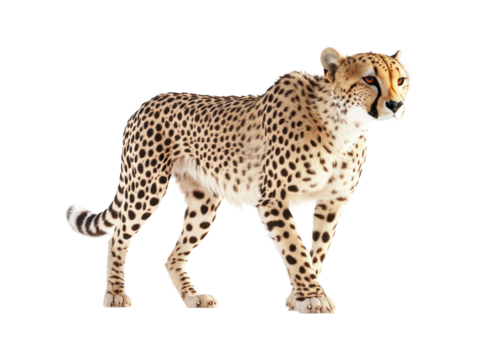 Digitally rendered image of a cheetah, showcasing its powerful build and spotted coat