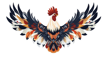 Fototapeta premium Majestic Rooster Isolated on White Background for Professional Designs