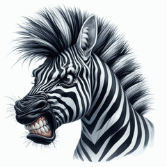 Stripe Storm: watercolor fury zebra angry isolated vector illustration svg 