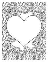 Love Flowers Adult Coloring Pages.