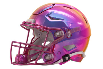 Fototapeta premium Iridescent football helmet isolated on transparent png background