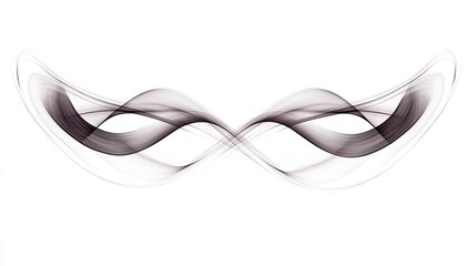 Fototapeta premium Abstract grayscale flowing wave design, symmetrical and elegant