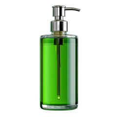 Green liquid in dispenser (1) isolated on transparent png background