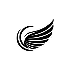 Black And White Vector illustration of Wings