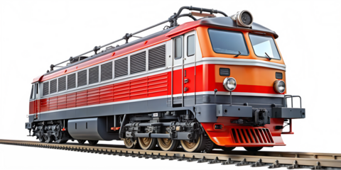 electric train locomotive vehicle railway isolated on white background PNG