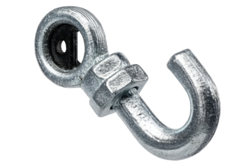 Metallic hook fixture isolated on transparent png background