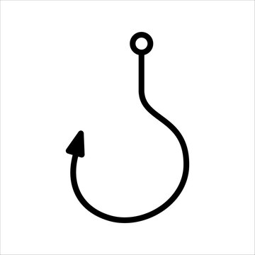 recommend clip art: Fishing hook icon, silhouette, logo on white background